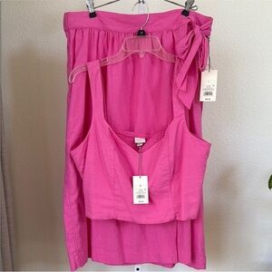 NWT Linen tank & skirt matching set